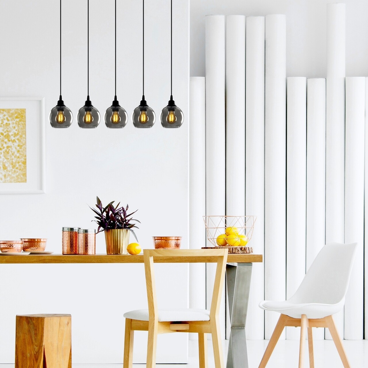 Candelabru, Opviq, Smoked - 014, E27, 60 W, metal/sticla - imagine 7